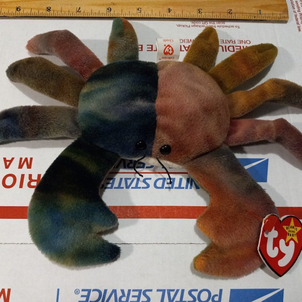 Ty Beanie Baby The Beanie Babies Collection "Claude The Crab" 1996 "Retired" PVC